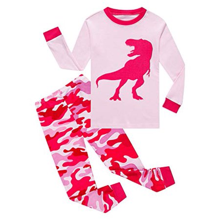 

Family Feeling Little Girls Dinosaur Pajamas 100% Cotton Toddler Kid 4T