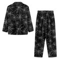 thumbnail image 3 of SEANATIVE Halloween Button Up Pajama for Men Spider Web Mens Halloween Pj Pants and Tops Size XS Long Sleeve Men Pajamas Set 2 Piece Jogger Loungewear with Pockets, 3 of 6