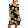 thumbnail image 2 of JWD Womens Sleepwear Short Sleeve Nightgown Soft Sleepshirt Pleated Nightshirt Scoopneck Casual Loungewear, 2 of 4