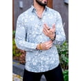 thumbnail image 4 of VOZIA Naso Floral Printed Men's Shirt with Long Sleeves, Relaxed Fit Melange Lycra - Sizes L, 4 of 7