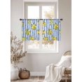 thumbnail image 3 of Summer Lemon Sheer Curtains 2 Panels Set Summer Lemon Floral Blue Stripes Sheer Window Curtains Light Filtering Rod Pocket Voile Drapes for Bedroom Living Room 52"x45", 3 of 9