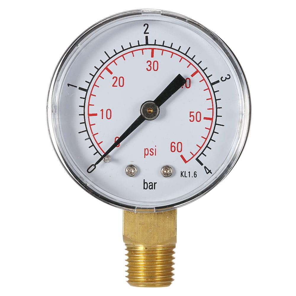 1/4" Back Mounted Thread Pressure Gauge for Swimming Pool or Spa Filter 