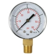 Aibecy 50mm 0~60psi 0~4bar Pool Filter Water Pressure Dial Hydraulic Pressure Gauge Meter Manometer 1/4" NPT Thread