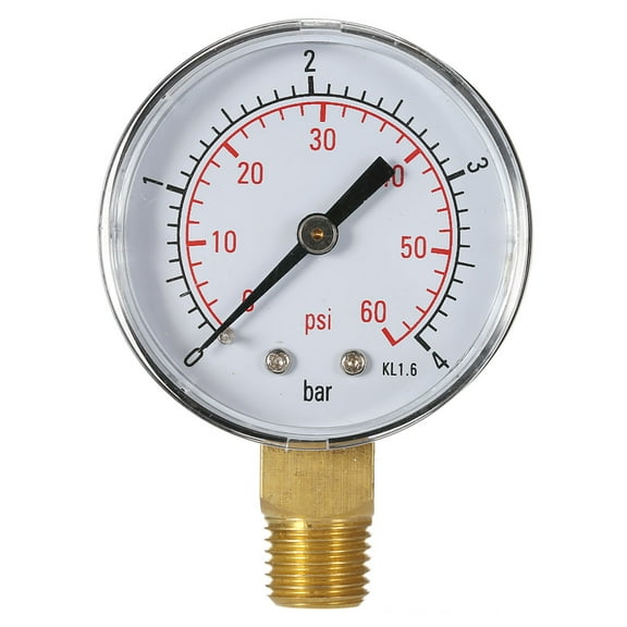 Pressure Gauge,Water Pressure Dial 0~60psi 0~4bar Pool Pressure Meter Manometer Pressure Dial Pressure 50mm 0~60psi 0~4bar Pool Filter Water Filter Water Pressure Manometer 1/4 Npt Rookin