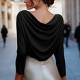 thumbnail image 5 of Women's Casual Loose Fit Long Sleeve Button Down Shirt Blouse Top Solid Color Soft Comfortable Business Casual Work Office Vacation Travel Outfits Fashion Essential Gift for Women, 5 of 8