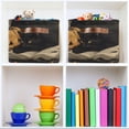thumbnail image 6 of Yayeee Canvas Storage Basket with Handles for Shelves Fabric Bins Closet Organizer, Retro Halloween Cat, 6 of 8