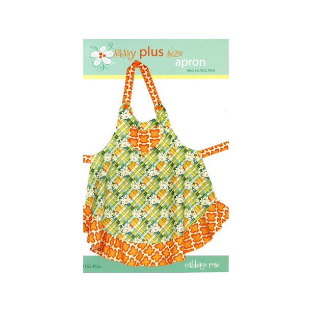 161PLUS CABBAGE ROSE SASSY PLUS SIZE APRON PTRN