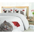 thumbnail image 5 of Ambesonne Pug Duvet Cover Set, Christmas Themed Dog Photo, 2-Calking, Grey Cream Red, 5 of 7