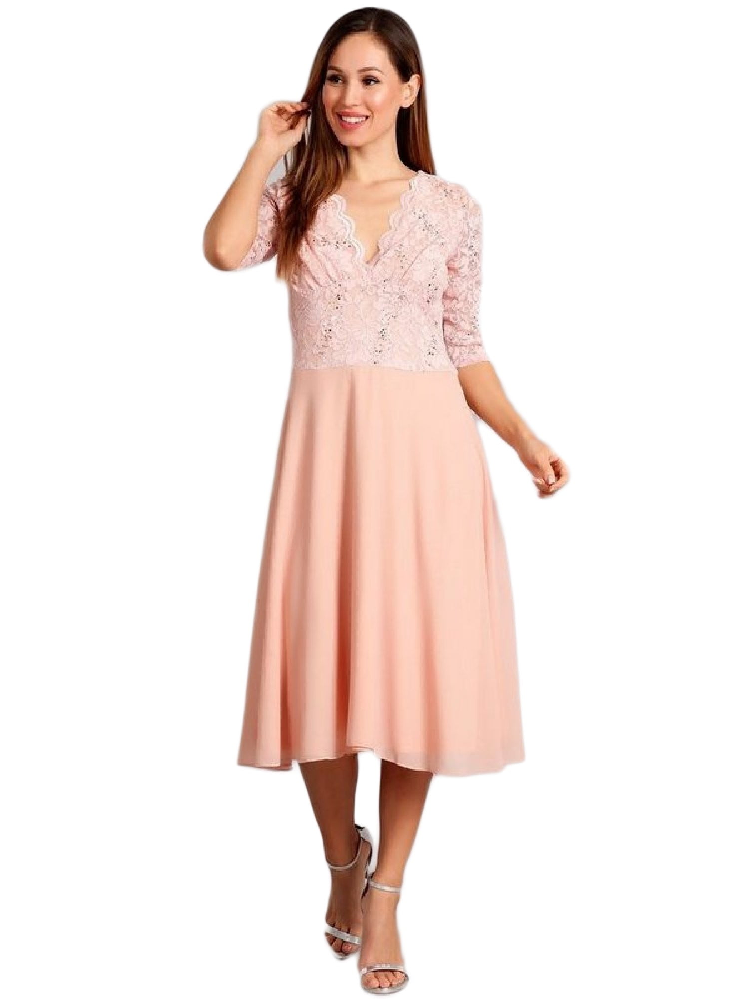 womens blush lace dress