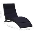 thumbnail image 4 of vidaXL Sunbed with Cushion Poly Rattan Black, 4 of 5