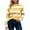 Yellow, variant on Edvintorg Long Sleeve Shirts for Women Striped Color Block Crew Neck Casual Pullover Tops Summer Blouse Clothes Women Yellow L