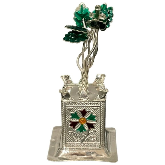 925 Sterling Silver Hallmarked Tulsi Mata / Holy Basil Plant Tulsi Height & Weight: 2.0" Tulsi (Ht. =2.0 inch Wt. =12 grams)