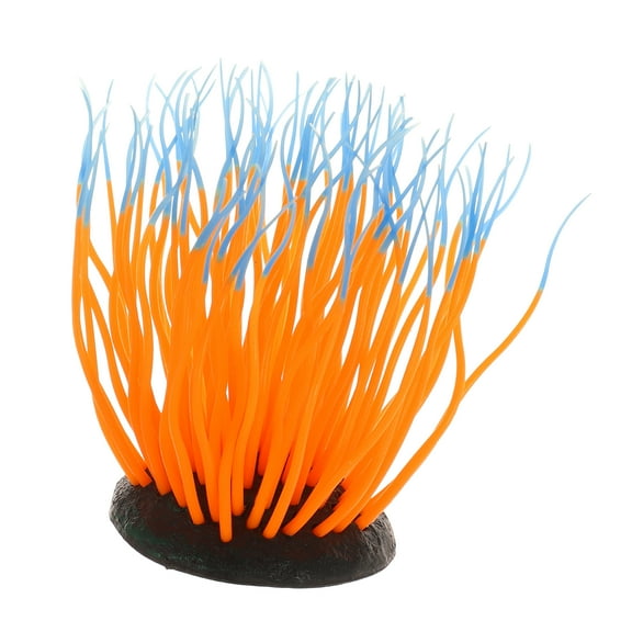 Soft Silicone Glowing Aquarium Simulation Coral 4.33" Fluorescence Floating for Fish Tank Decor Orange