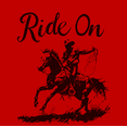 thumbnail image 2 of Cowboy "Ride On" Adult Red Crew Neck Short Sleeve Tee-Medium, 2 of 4