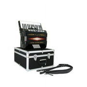 D'Luca Grand Piano Accordion 3 Switches 30 Keys 48 Bass with Case and Straps, Black