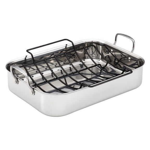 Anolon Tri-Ply Clad Nonstick Roasting Pan in Stainless Steel