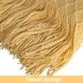 thumbnail image 6 of Ntbay Acrylic Knitted Throw Blanket with 7" Tassels, Lightweight and Soft Cozy Decorative Woven Blanket for Travel, Couch, Bed, Sofa, 51" x 67", Mustard Yellow Checkered, 6 of 6