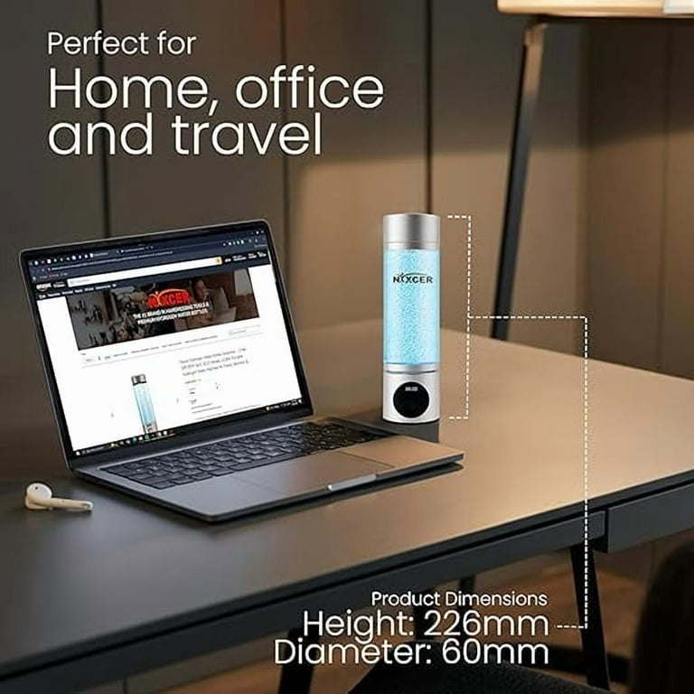 Nixcer Hydrogen Pro Water Bottle, 8000PPB H2, OLED, SPE/PEM Tech