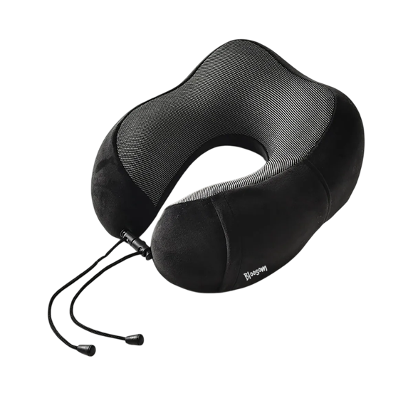 Almohada De Cuello Bloosom De Viaje De Espuma Viscoelástica Cómodo Negro