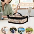 thumbnail image 5 of KUIFORTI Cat Print Travel Hiking Camping Handbag Kids Insulated Cooler Tote School Lunch Bag Zipper Pouch Satchel Bag with Handle, 5 of 7
