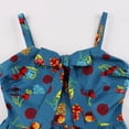 thumbnail image 3 of Vestido vintage plisado con lazo y estampado de tirantes con escote cuadrado para mujer Pompotops  ghjkhdj18825, 3 of 8