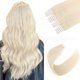 thumbnail image 1 of Sixstarhair Extensiones de cabello con cinta de 1.76 oz, extensiones de cabello rubio, color 60 rubio ceniza, extensiones de cabello humano natural, extensiones de cinta platino para salón [color 60 r, 1 of 5