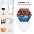 thumbnail image 6 of Honeii Animals On Noah's Ark2 print Leather Coaster Set of 4, ideal for safeguarding your furniture from drinks spills and effortless cleanup-Hexagon, 6 of 6