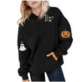 thumbnail image 2 of Eltusu Toddler Boys Halloween Hoodies, Loose Fit Casual Pullover Long Sleeve Kids Sweatshirts Black Size 3-4 T, 2 of 3