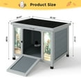 thumbnail image 3 of 24'' Small Rabbit Hutch Outdoor, Bunny Cage for Small Animal with Weatherproof & Openable Top, Wooden Cat House for Indoor & Outdoor Use (Grey), 3 of 9