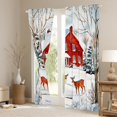 thumbnail image 3 of Castle Fairy 2-Pack 42x63 Curtains - Teens Animal Deer Red Cabin Xmas, 3 of 6