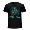 thumbnail image 2 of Monet Garden Oil Painting T-shirt Black T-shirt Flower T-shirt Artistic Tees Unisex Tees, 2 of 5