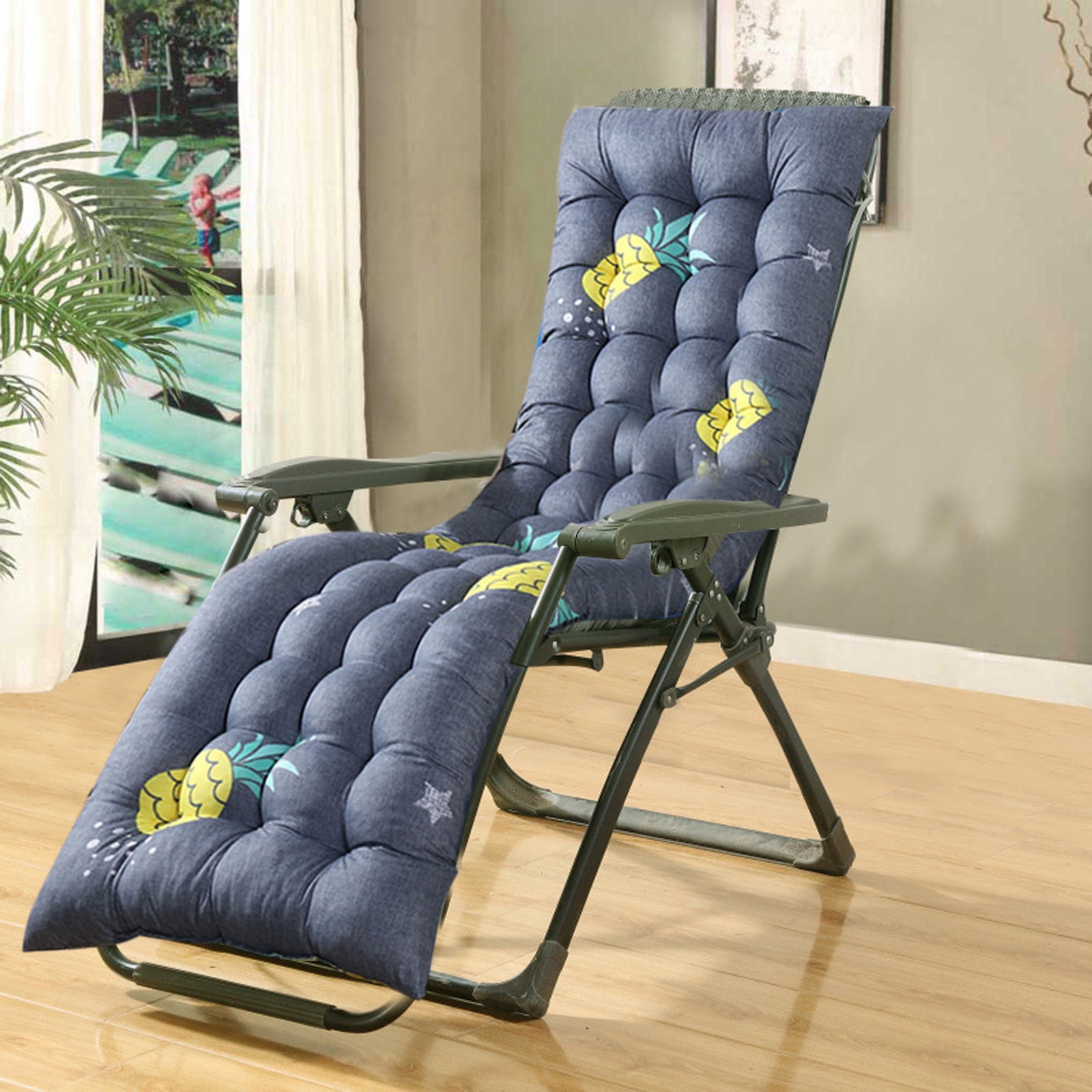 Bxaolu Rocking Chair Cushion, Non-Slip Comfortable Rocking Chair Cushions Indoor with Ties,Floral Rocking Chair Pads for Patio Furniture, Porch Garden, 62.2x18.89in
