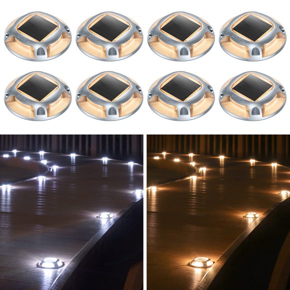 Luces solares para entrada AGPTEK, paquete de 8, 2 modos de color, impermeables