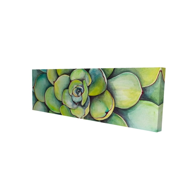 Plante Succulente Aquarelle - Toile 16"x48 Pouces - Impression sur Demande