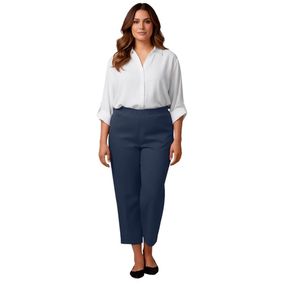Avenue Women's Plus Size Super Stretch Straight Ankle Pull-On Pant
