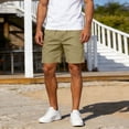 thumbnail image 6 of YLSDY Men's Solid Button Pocket Cargo Shorts, Elastic Waist Design, Outdoor Casual Stylish Shorts Yellow L, 6 of 9