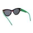 thumbnail image 4 of Thick Bevel Horned Oversized Cat Eye Fashion Sunglasses Tortoise Green - Black, 4 of 4