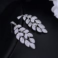 thumbnail image 6 of Fashion Cubic Zirconia Stones Leaf Long Dangle Drop Earring for Women, 6 of 6