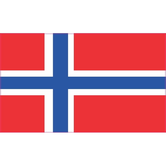 5in x 3in Norwegian Flag Bumper Sticker Vinyl Norway Country Fla