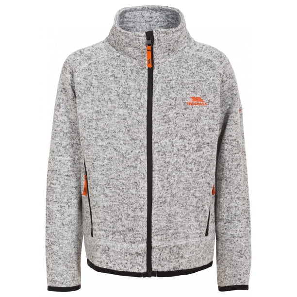 Trespass Childrens Boys Mario Full Zip Fleece Jacket (Gris piedra moteado)
