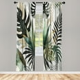 thumbnail image 2 of Ambesonne Green Curtains, Exotics Scenario of Leaves, Pair of 28"x95", Teal Pale Khaki Fawn, 2 of 2
