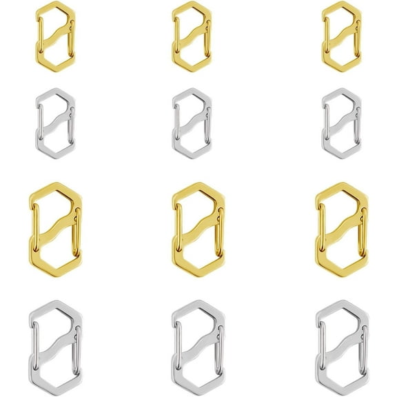 Double Opening Necklace Shortener Clasps, Gold and Silver, Stainless Steel S-Lock Jewelry Connectors (6S 6 M/Silver)