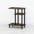 thumbnail image 3 of Furinno Tomi C-Shape End Table, Side Table with Wheels, for Couch & Sofa, Amber Pine/Black, 3 of 5
