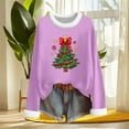 thumbnail image 4 of Goodtrade8 Womens Shirts Pullover Festival Crew Neck Winter Graphic Long Sleeve Christmas Tops for Women Loose Casual, 4 of 6