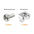 thumbnail image 2 of Unique Bargains 30pcs M6x20mm 304 Stainless Steel Screws and Cage Nuts for Server Rack Cabinet, 2 of 4