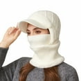 thumbnail image 2 of Knitted Beanie Hat with Face Cover Womens Knit Beanie Hat Wind-Resistant Scarfhat Face Mask Hooded Scarf Hat with Scarf and Mask Winter Cold Resistant Hat Face Mask Hooded Scarf Balaclava Hats, 2 of 6