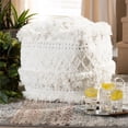 thumbnail image 4 of Baxton Studio Curlew Ivory Handwoven Cotton Pouf Ottoman, 4 of 6