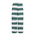 thumbnail image 4 of WTOBBY Women's Striped Print Wide Leg Pants Featuring High Waist Drawstring Loose Casual Design with Functional Pockets for Fashionable Wear ,Dark Green L, 4 of 6