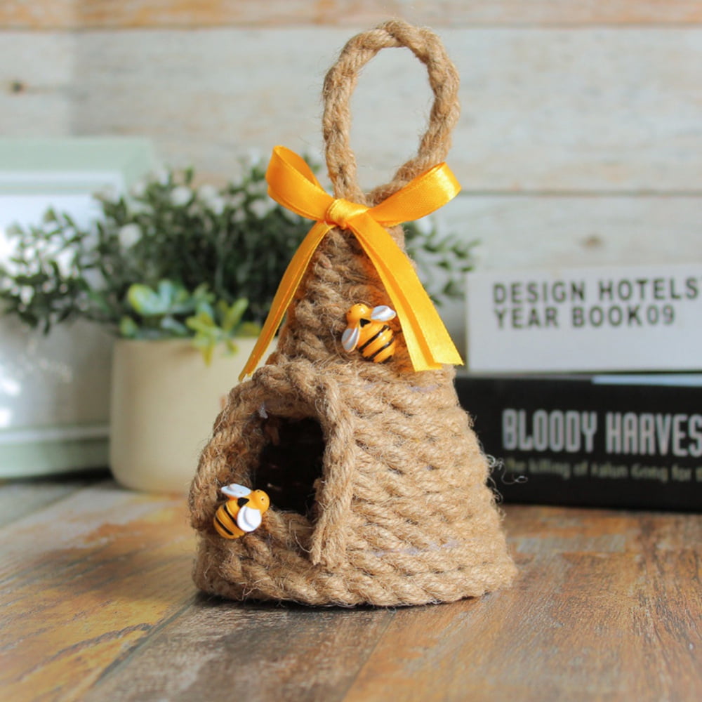 Jute Bee Hive Decor Bee Tiered Tray Decorations Honey Bee Skeps Spring ...