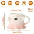 thumbnail image 6 of J.Ehonace Ghost 3D Shape Coffee Mug - 14 Oz Cute Pink Ceramic Ghost Shaped Cup, Spooky Ghostface Mugs for Coffee or Tea, 6 of 7
